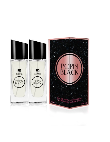 PERFUME DE EQUIVALENCIA PARA MUJER POPIN BLACK 2X50 ML